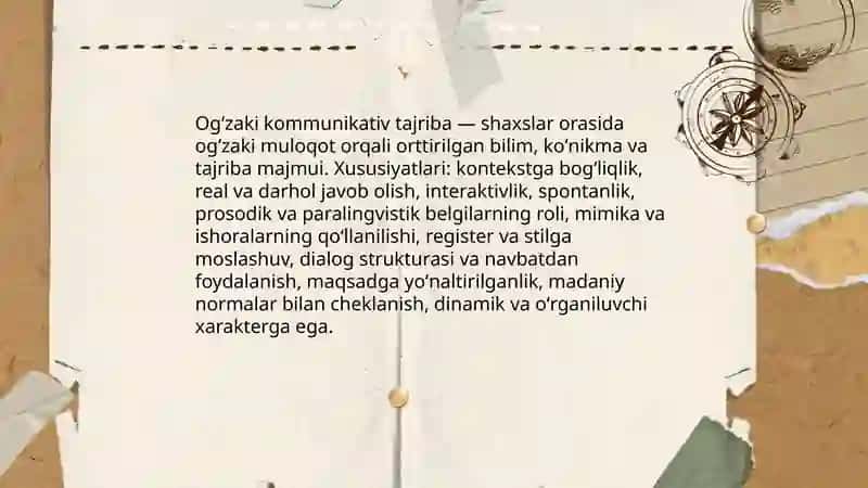 Kommunikativ tajriba 4