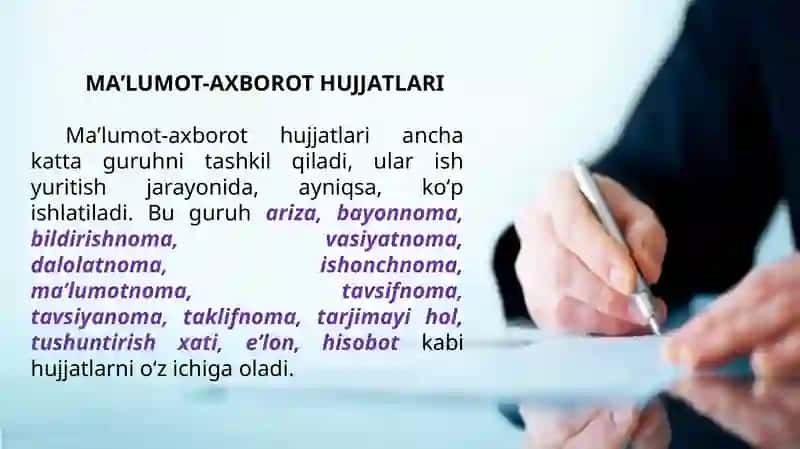 Ma’lumot-axborot hujjatlari 4
