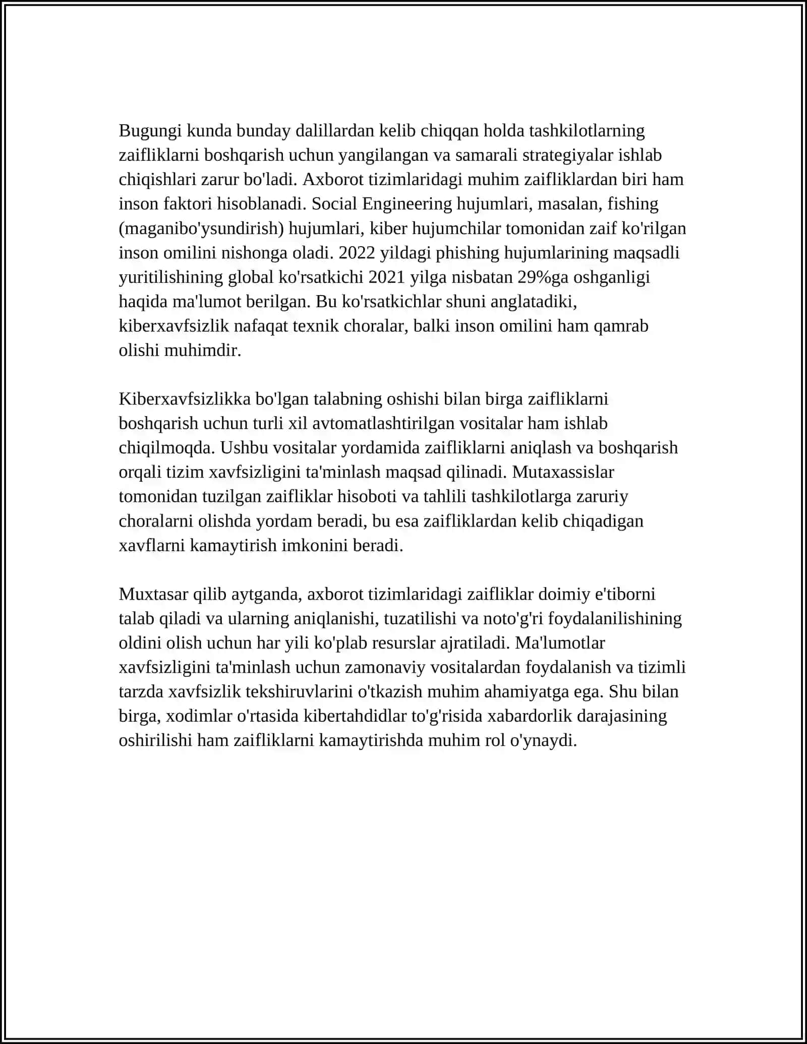 AXBOROT BUTUNLIGINING BUZILISH SABABLARI VA ULARNING BUTUNLIGINI TA'MINLASH USULLARI 4