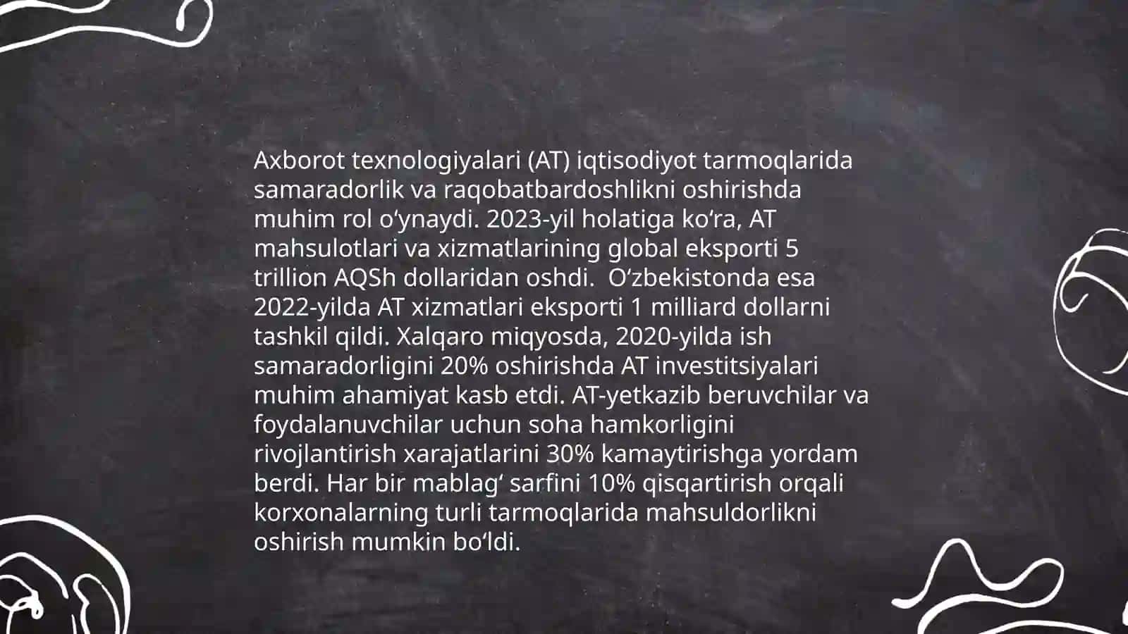 Aloqa yoʻllarining iqtisodiyot tarmoqlari rivojlanishdagi oʻrni 4