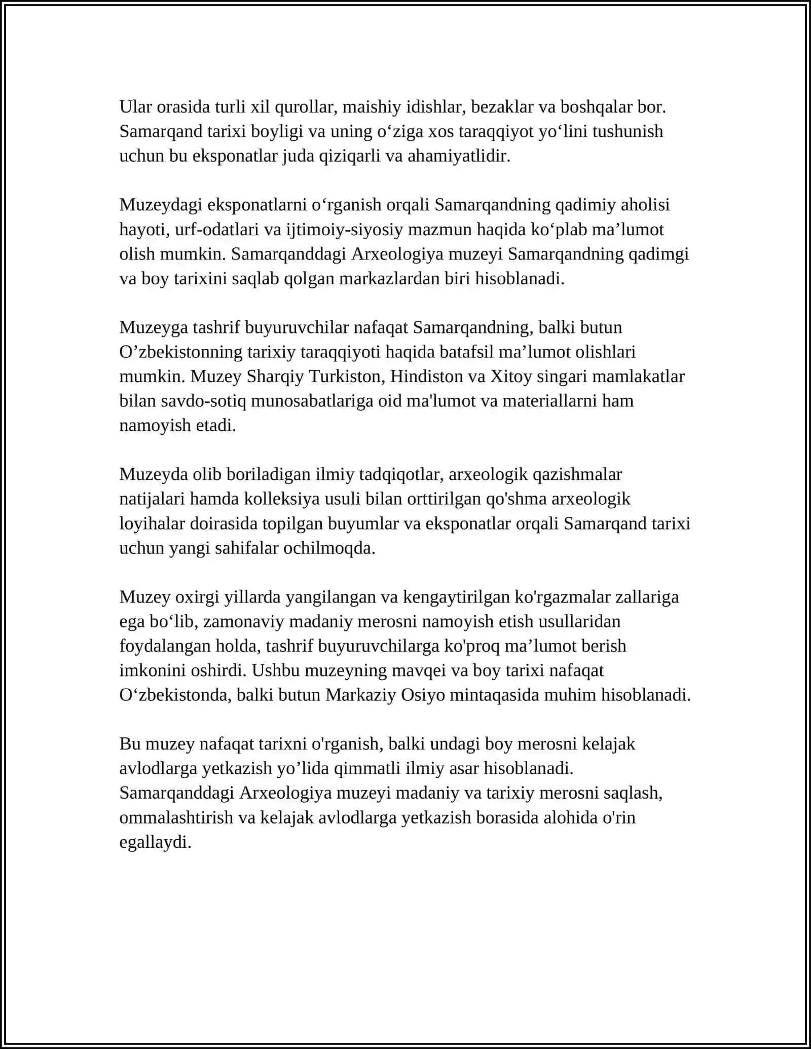 SAMARQAND VILOYATIDAGI MUZEYLAR 4