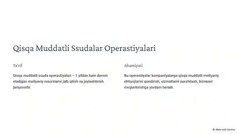 Qisqa muddatli ssuda operastiyalarning hisobi va rasmiylashtirilishi 4