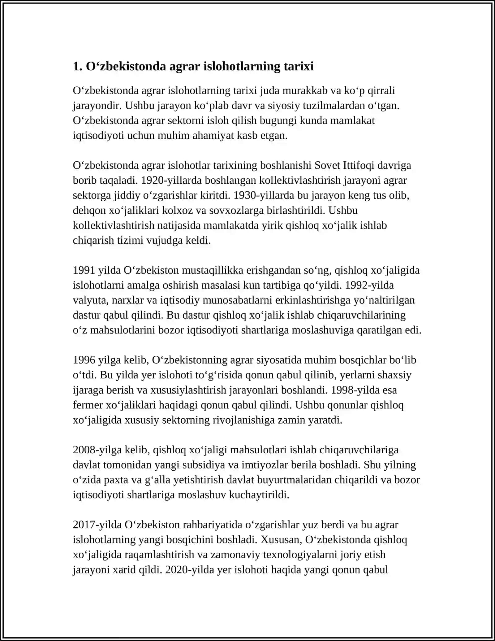 OZBEKISTONDAGI AGRAR ISLOHOTLAR 4