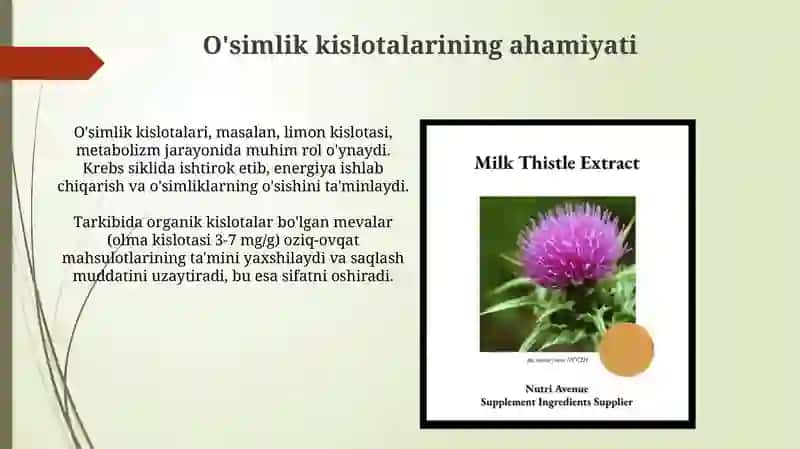 O'simliklardan erkin va bog'langan kislotalarni ajratib olish 4