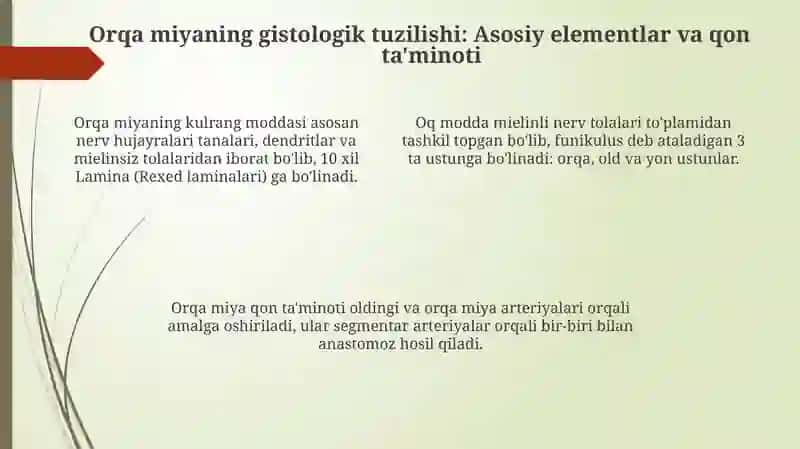 Nerv tizimi sezuvchi nerv tugunlari orqa miya gistalogya 4