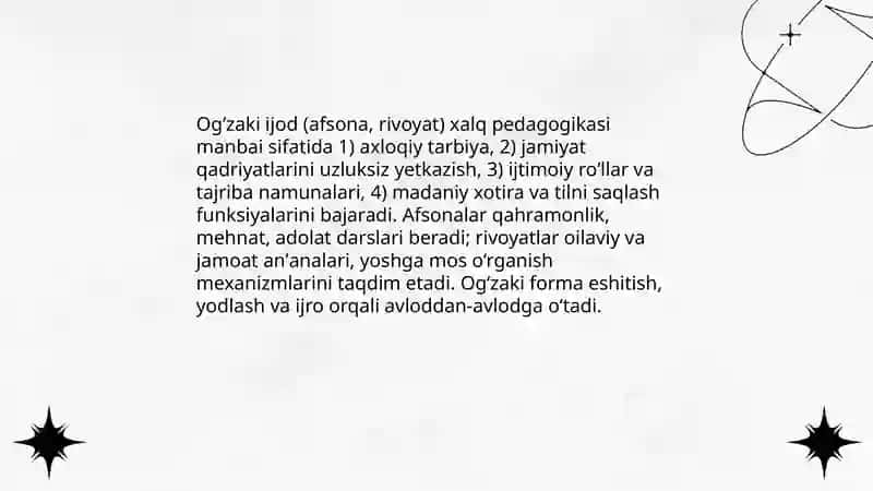 Xalq pedagogikasi manbalarining tarixiy ifodasi 4