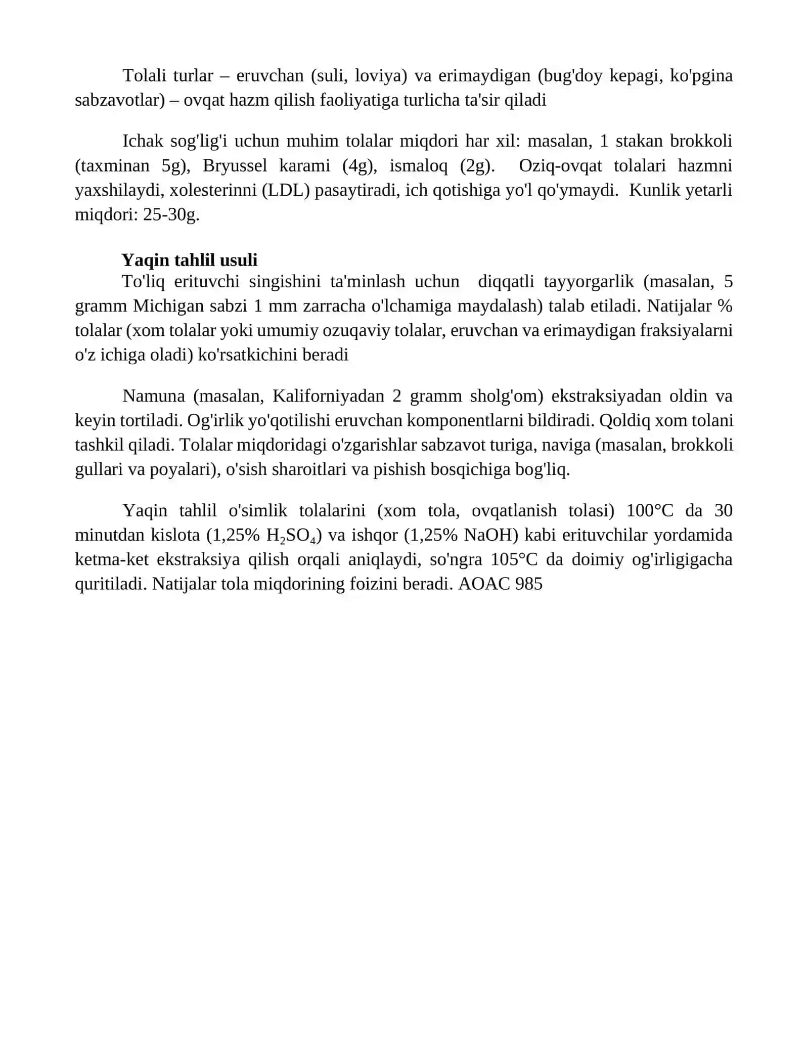 Sabzavotlardagi kletchatka miqdorini aniqlash 4