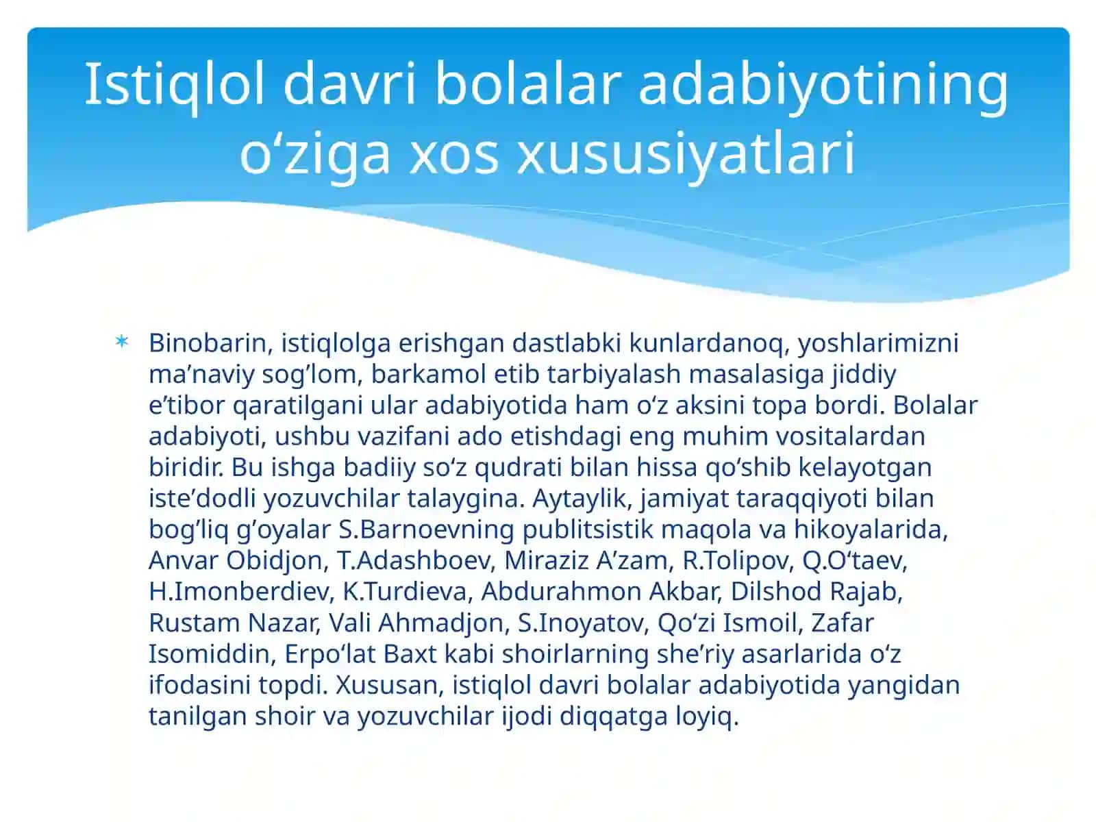 Istiqlol davri bolalar adabiyoti 4