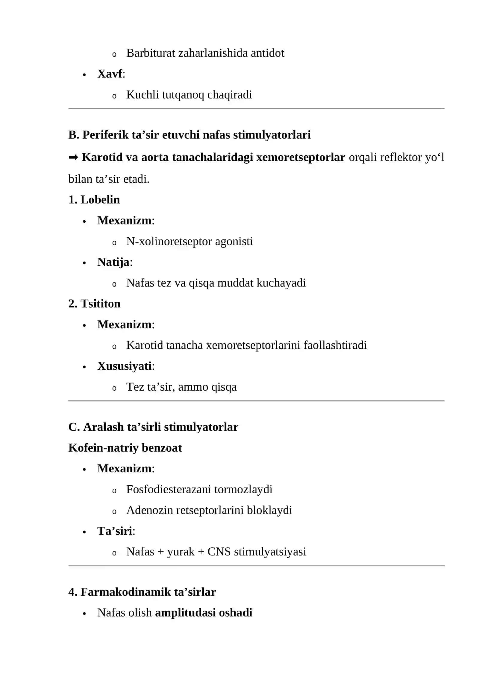 NAFAS STIMULYATORLARI (RESPIRATOR ANALEPTIKLAR) TAHLILI 4