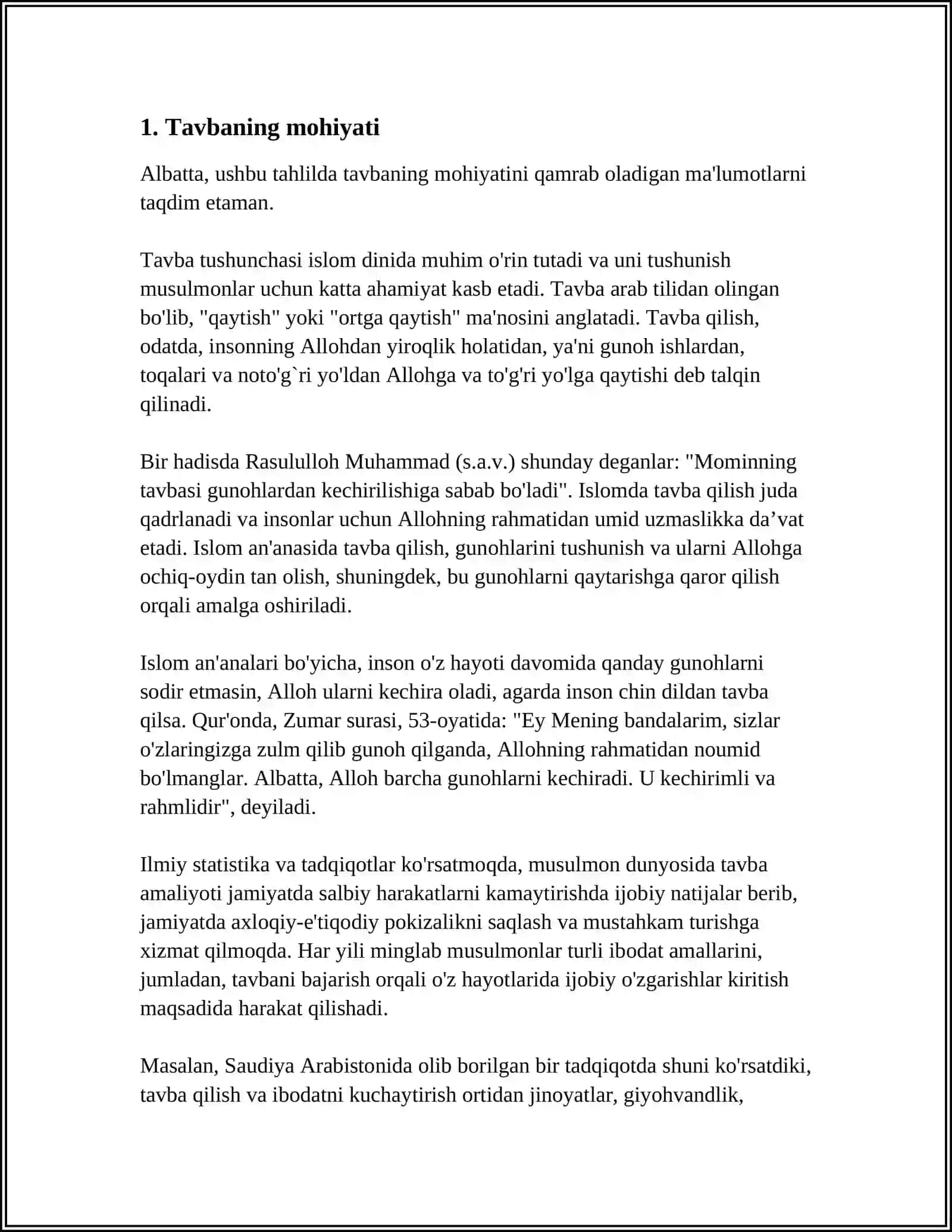 ABU HAMID ĜAZZOLNING TAVBA ASARI ASOSIDAN DIN VA AXLOQ ESSE TAYYORLASH 4