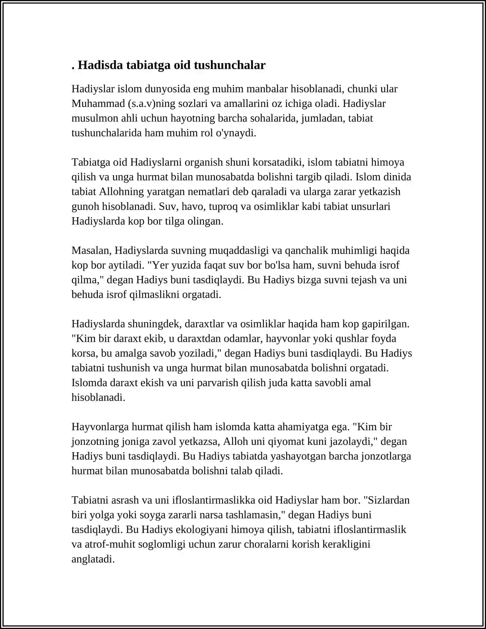 Hadiysda tabiatga oid bandlarni o'rganish va tahlil qilish 4