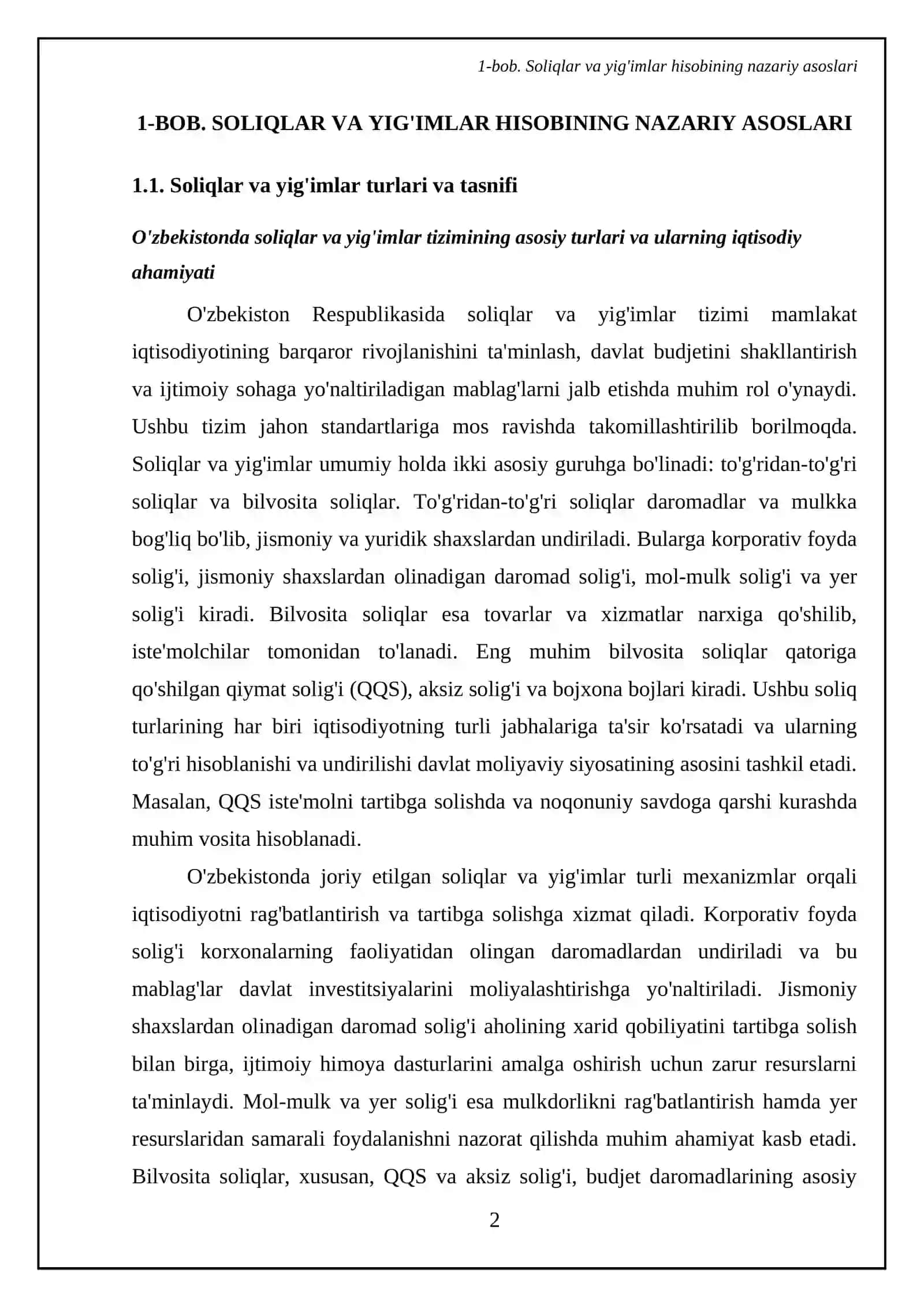Soliqlar va yig'imlar hisobi va uni xalqaro standartlar asosida takomillashtirish 4