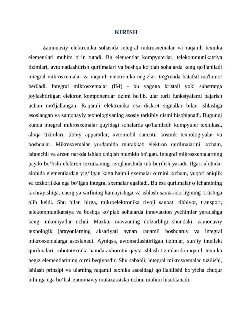 Integral mikrosxemalar va raqamli texnika negiz elementlari: tahlil va amaliy 4