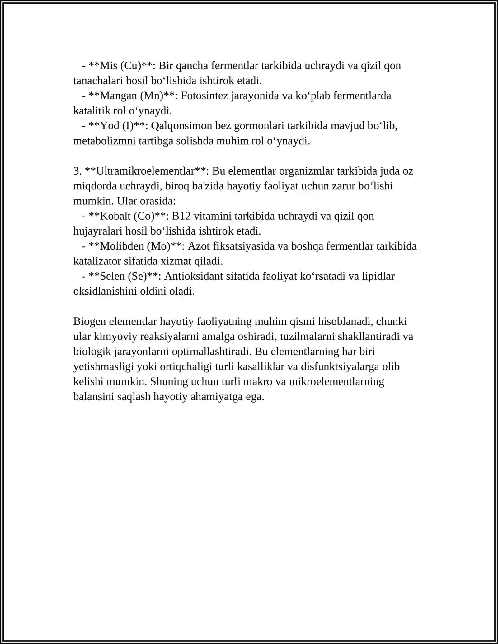 BIOGEN ELEMENTLAR HAM ULARNING AHAMIYATI 4