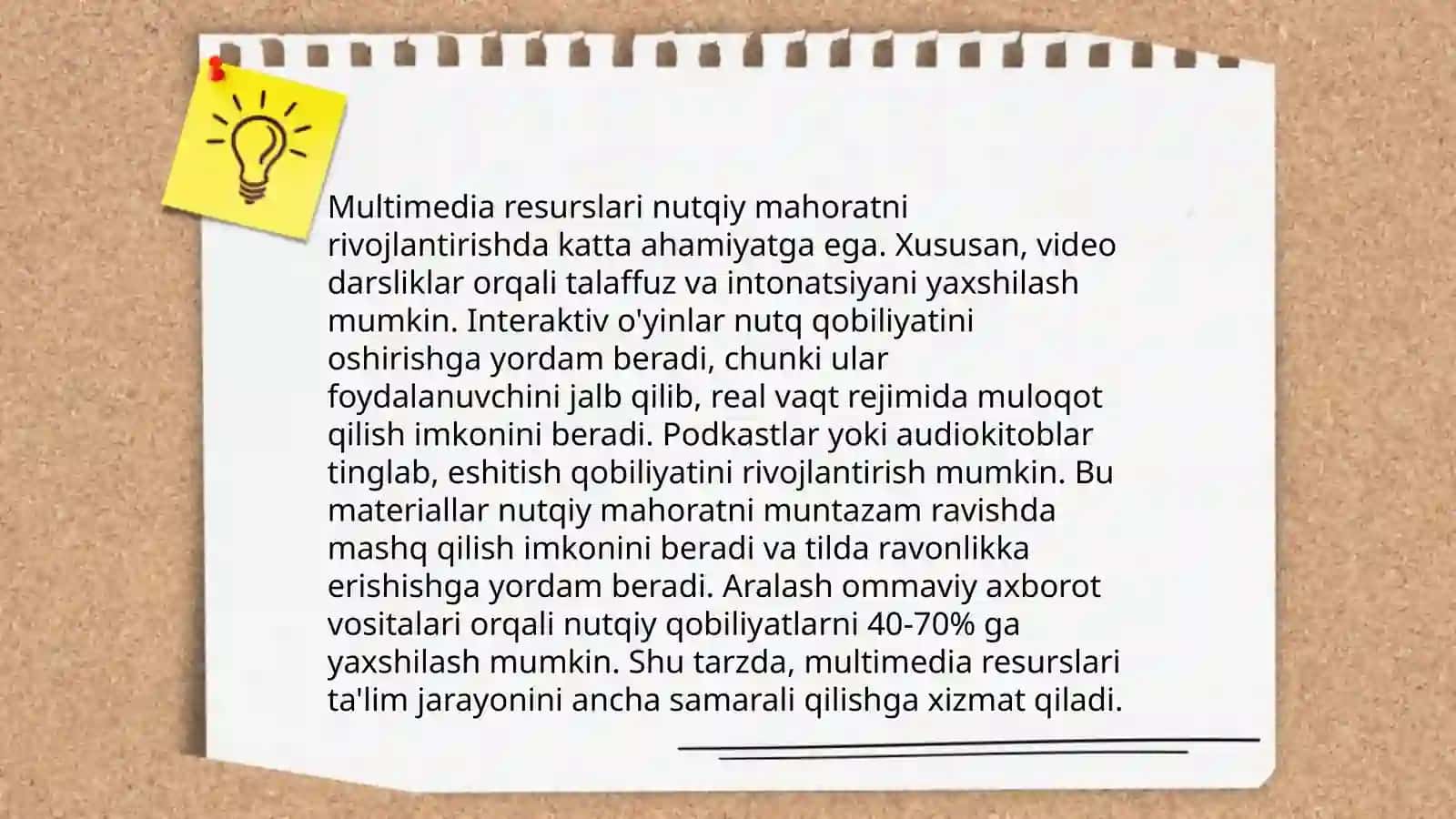 Inavatsion texnologiyalar orqali nutqiy faoliyatni õrgatish 4