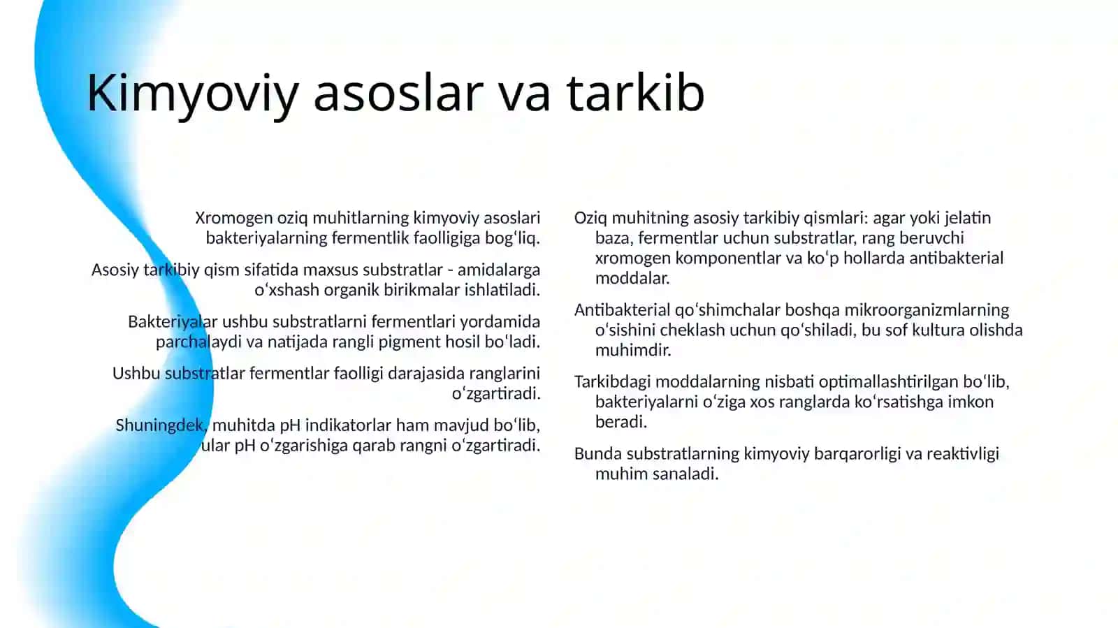 BAKTERYALARNI SOF KULTURASINI AJRATIB OLISHDA QO'LLANILAYOTGAN "XROMOGEN" OZIQ MUHITLAR, ISHLASH PRINTSIPLARI PRINTSIPLARI, QO'LLANILISHI 4