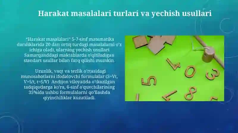 Harakat va aralashma masalalarini o‘qitish 4