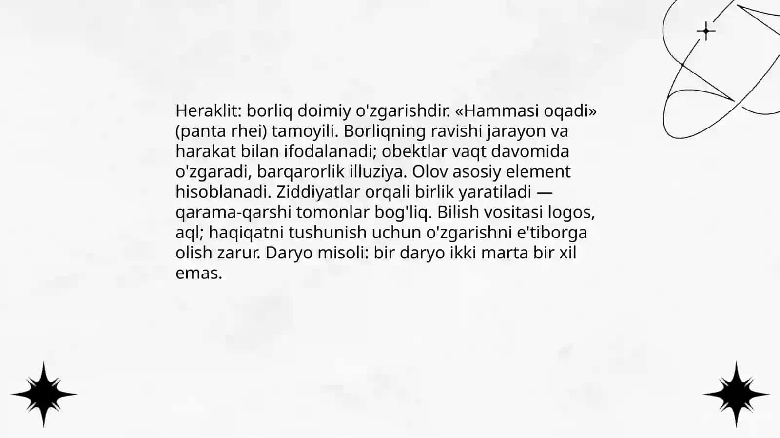 Qadimgi yunon falsafasidan borliq muammosi 4