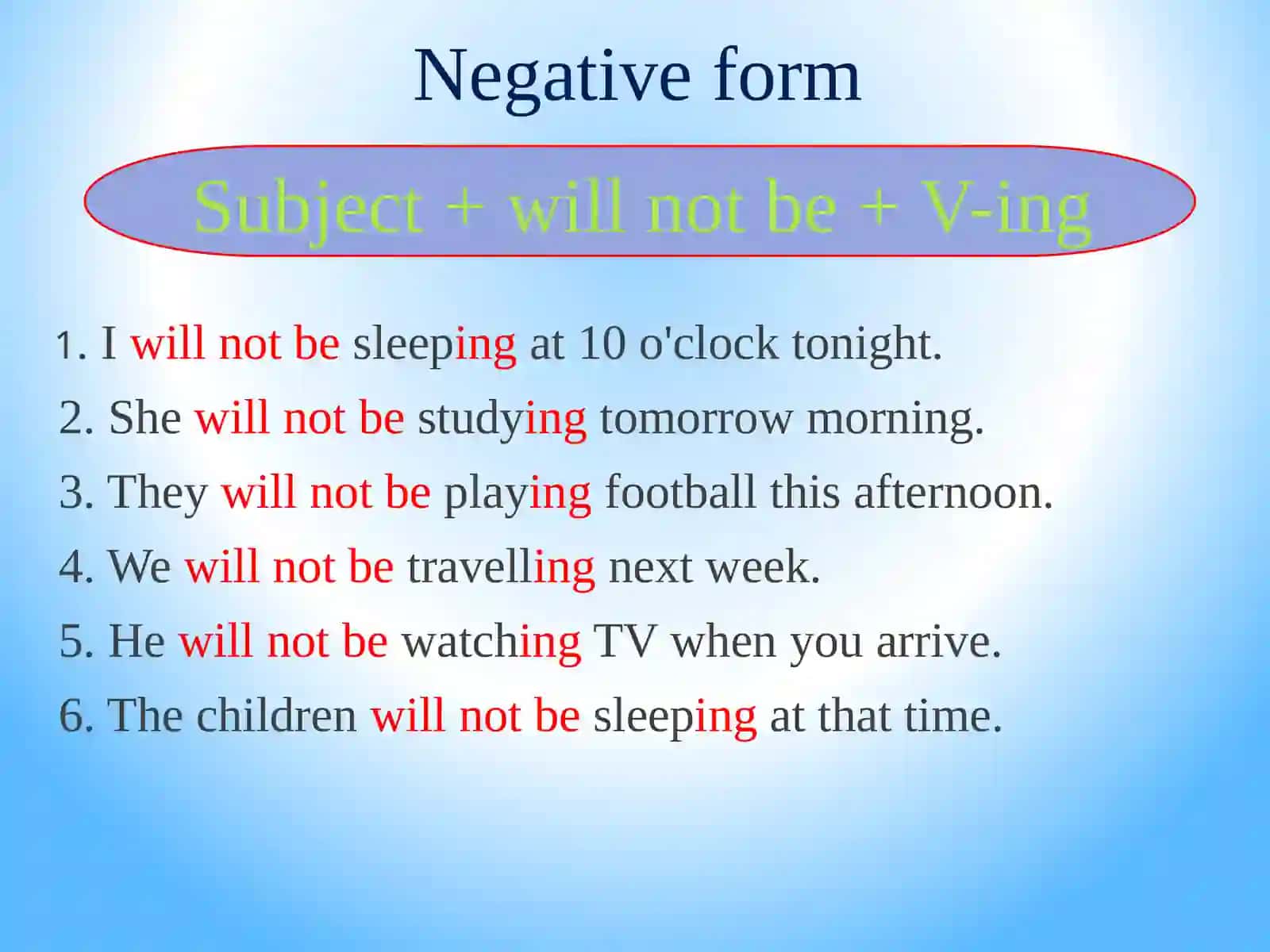 Future Continuous 4