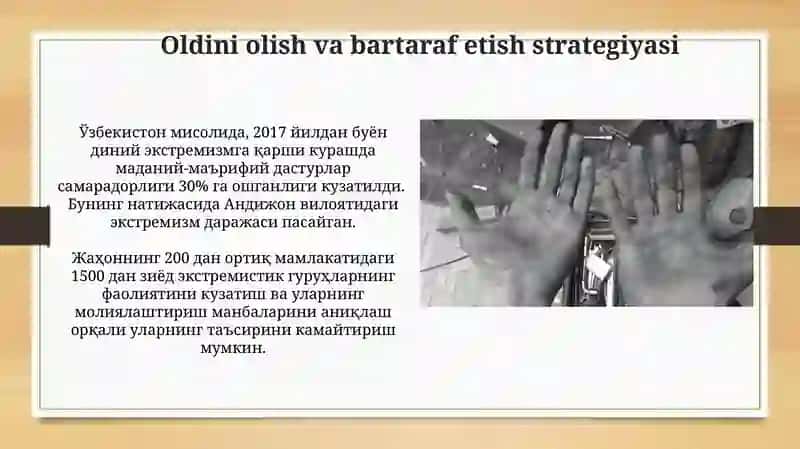 Bag'rikenglik, ekstremizm, fanatizm, fundamentalizm va terrorizmga qarshi kurash 4