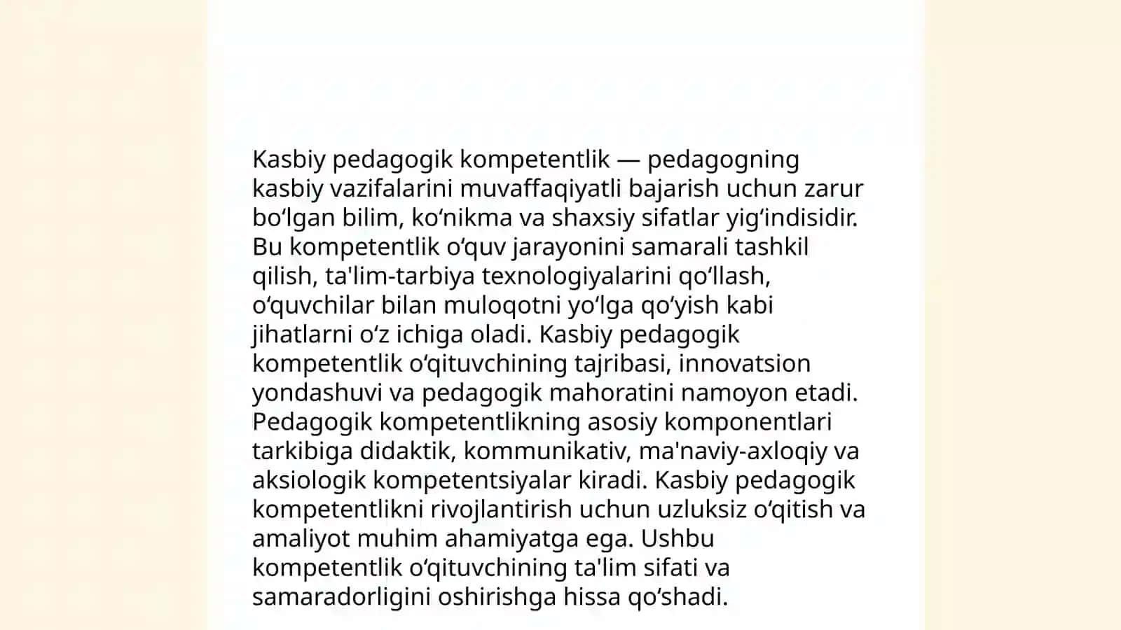 Uzluksiz talim tizimida kasbiy pedagogik kompitentlikni shakllantirish 4
