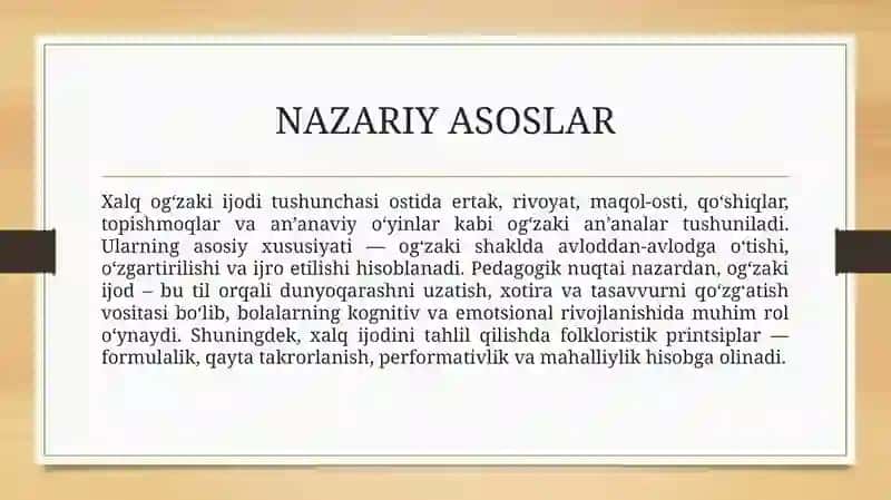 Boshlang'ich sinfda xalq og'zaki ijodi ustida ishlash metodikasi 4