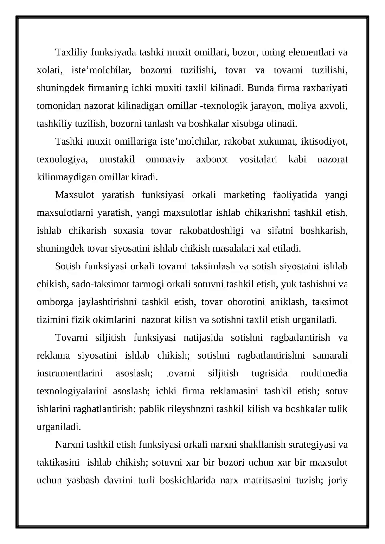 Marketing funksiyalari, tizimi va xizmatlari 4