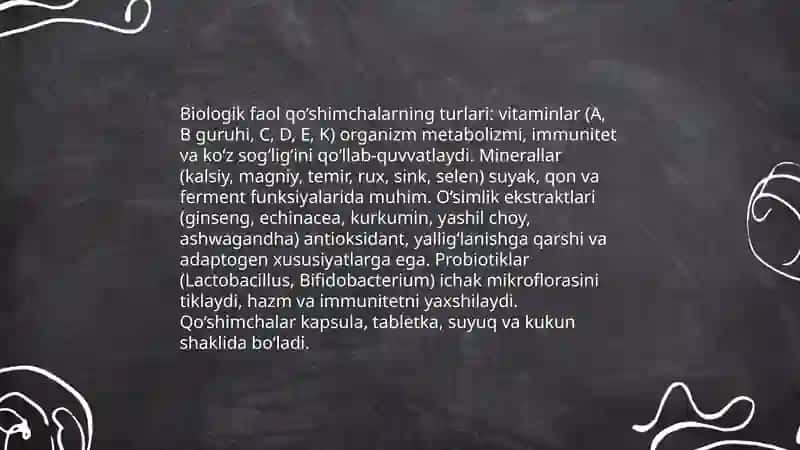 Biologik faol qo’shimchalar haqida ma’lumot 4