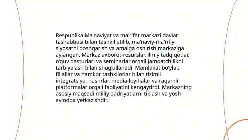 Respublika Ma'naviyat va ma'rifat markazi 4