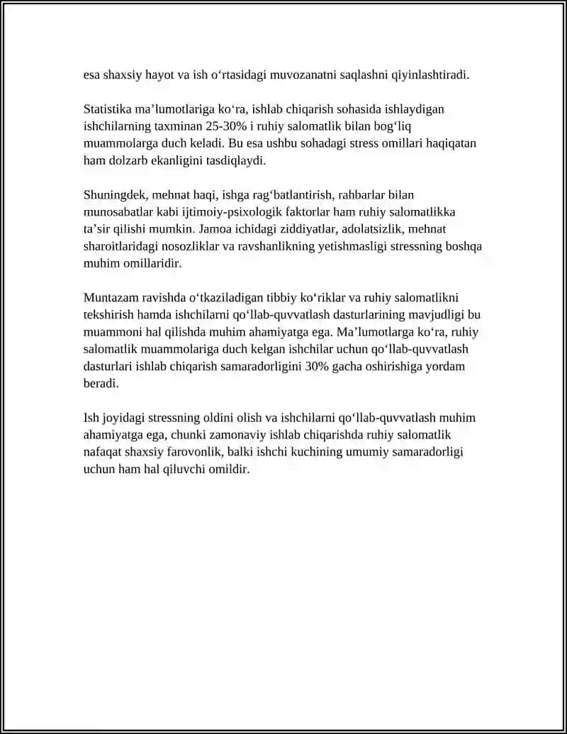 ZAMONAVIY ISHLAB CHIQARISHNING INSON RUHIYATI VA JISMONIY HOLATIGA TASIRI MUAMMOLARI 4