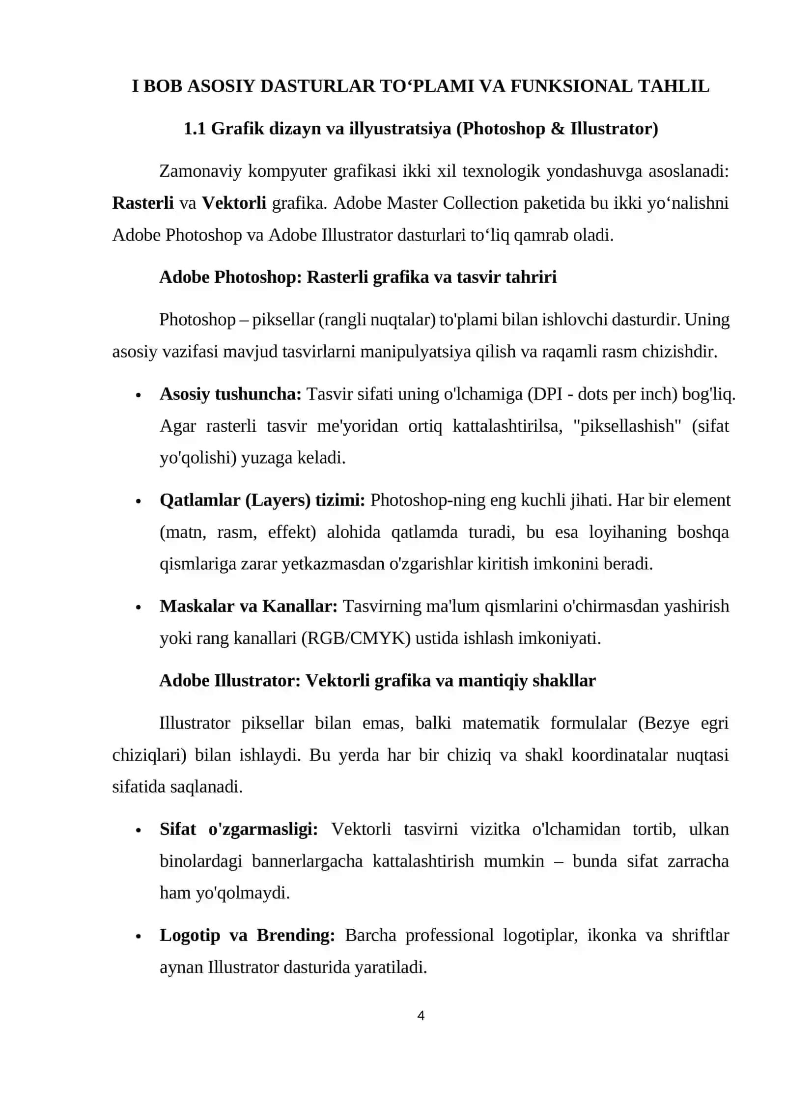 Amaliy dasturlar paketi: Adobe Master Collection 4
