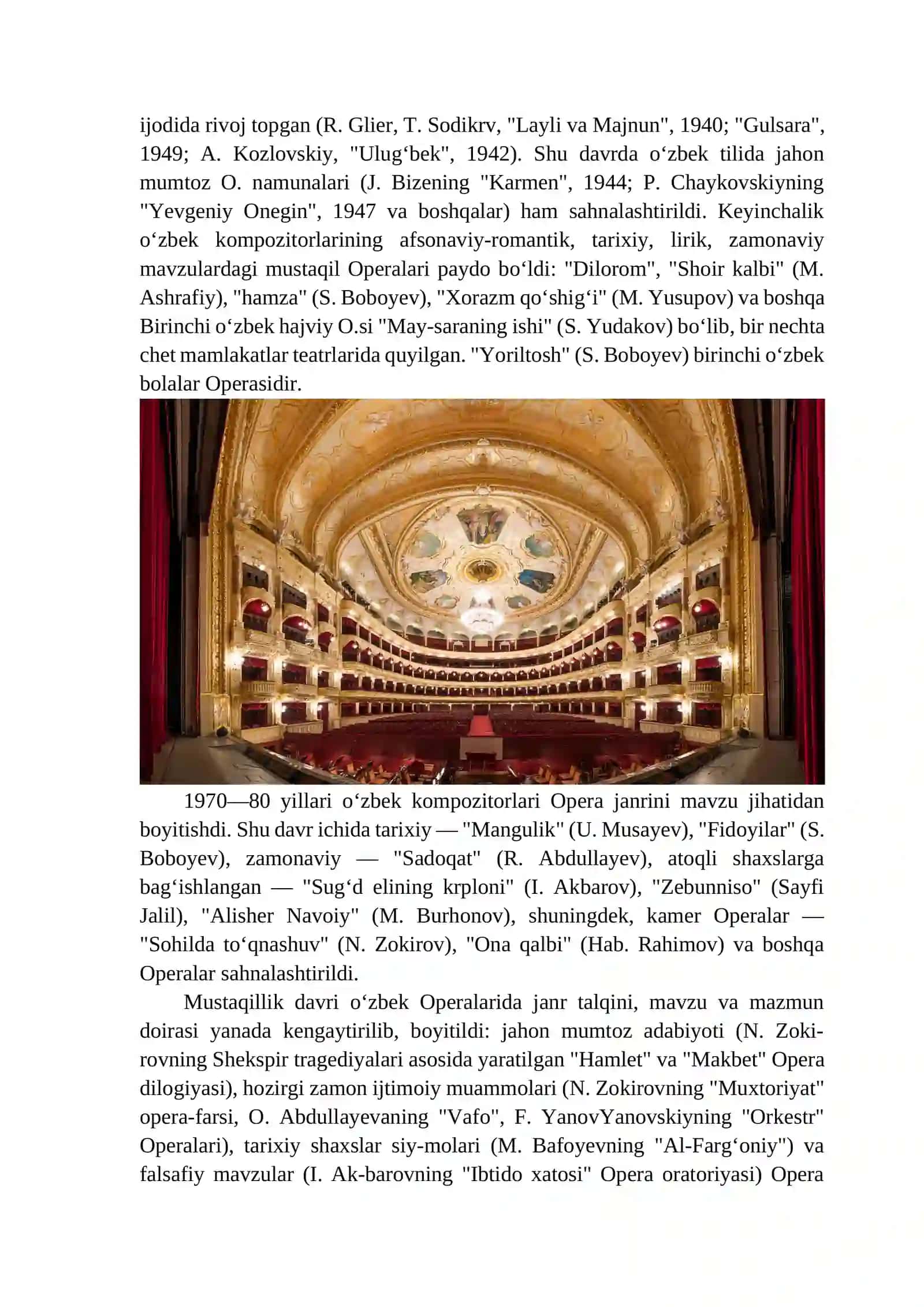 Jahon musiqasi. Opera va balet san’ati. 4