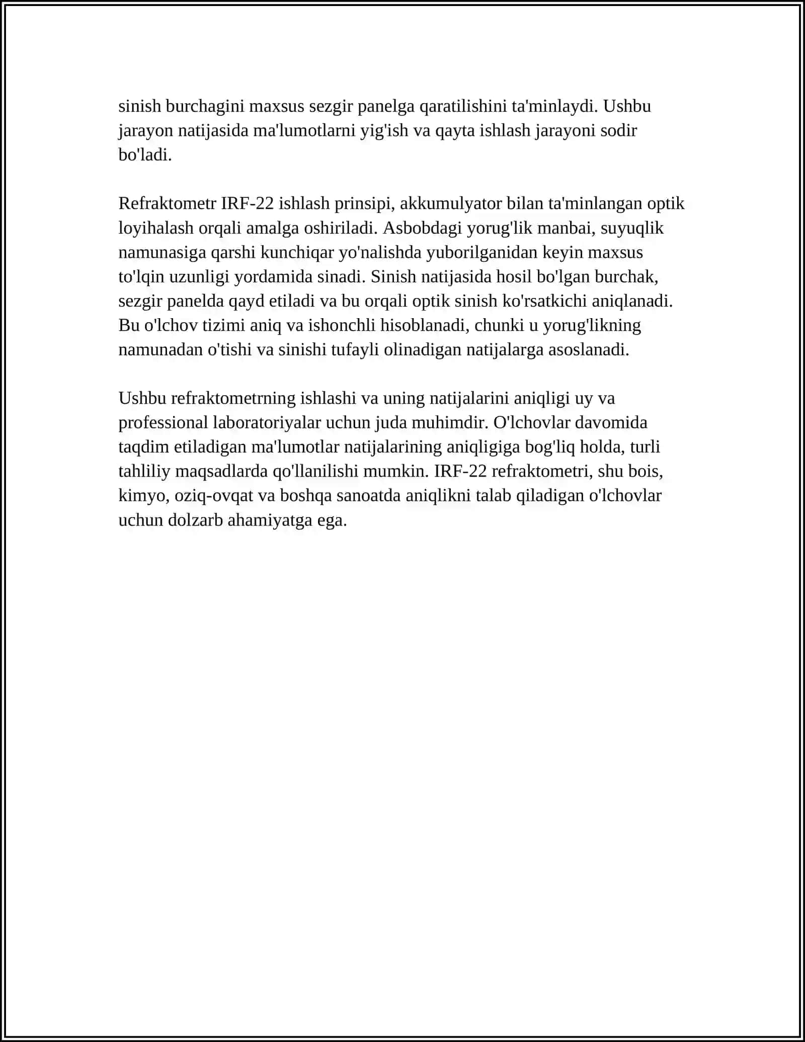 REFRAKTOMETR IRF-22, OPTIK TUZILISHI VA ISHLASH PRINSIPI 4