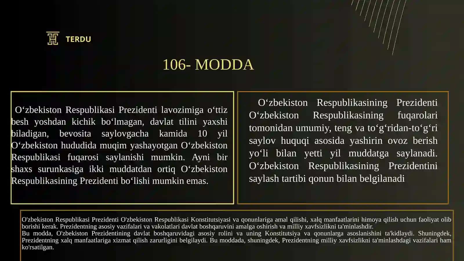 O`ZBEKISTON RESPUBLIKASI PRIZIDENTINING HUQUQIY MAQOMI, VAZIFALARI VA VAKOLATLARI 4
