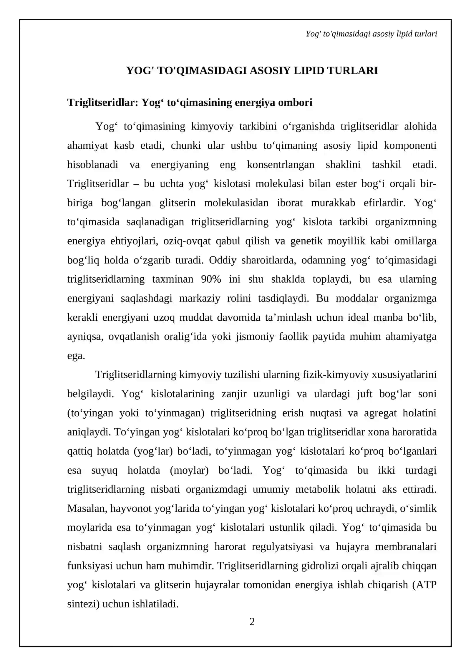 Yog‘ to‘qimasining kimyoviy tarkibi 4