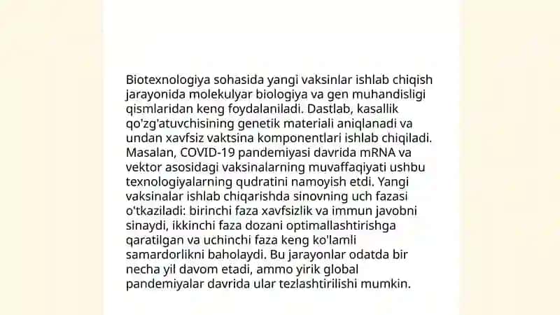 Biotexnologiya tarmoqlarini ilmiy tadqiqot yutuqlari va uning ahamiyati 4