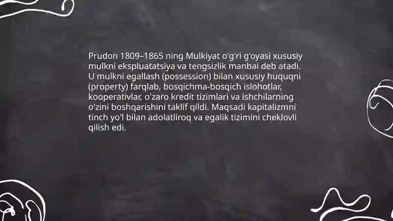 Prudon 1809 1865 kapitalizmni isloh qilish kansepsiyasi qiymatining abadiy ğoyasi belgilangan qiymat asosi 4