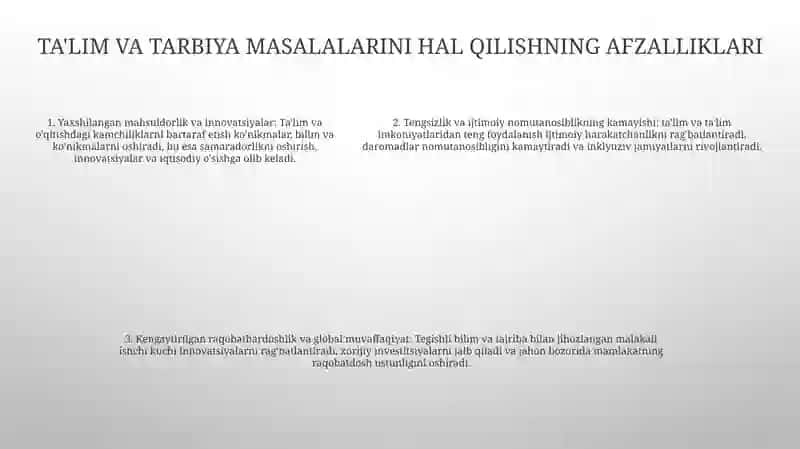 Talim Va Tarbiya Jarayonidagi Momolar. Va Ularning Yechimlari 4