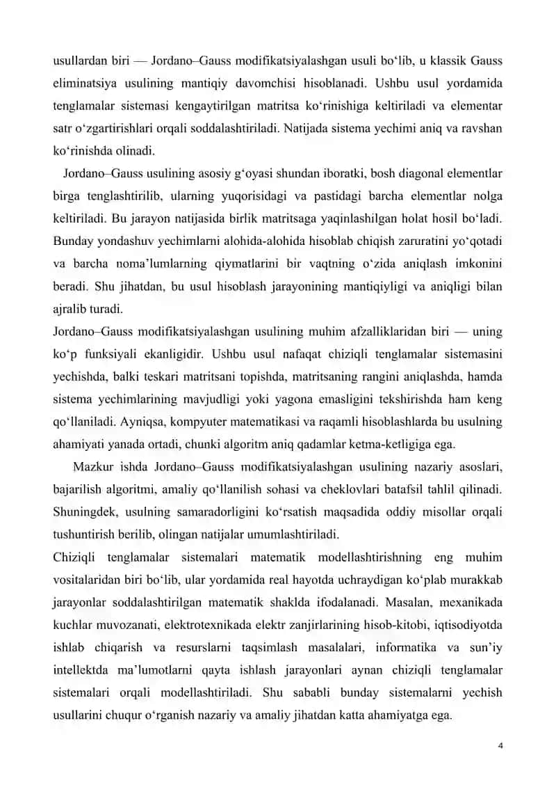 Jardono - Gauss modifikatsiyalashgan usuli 4