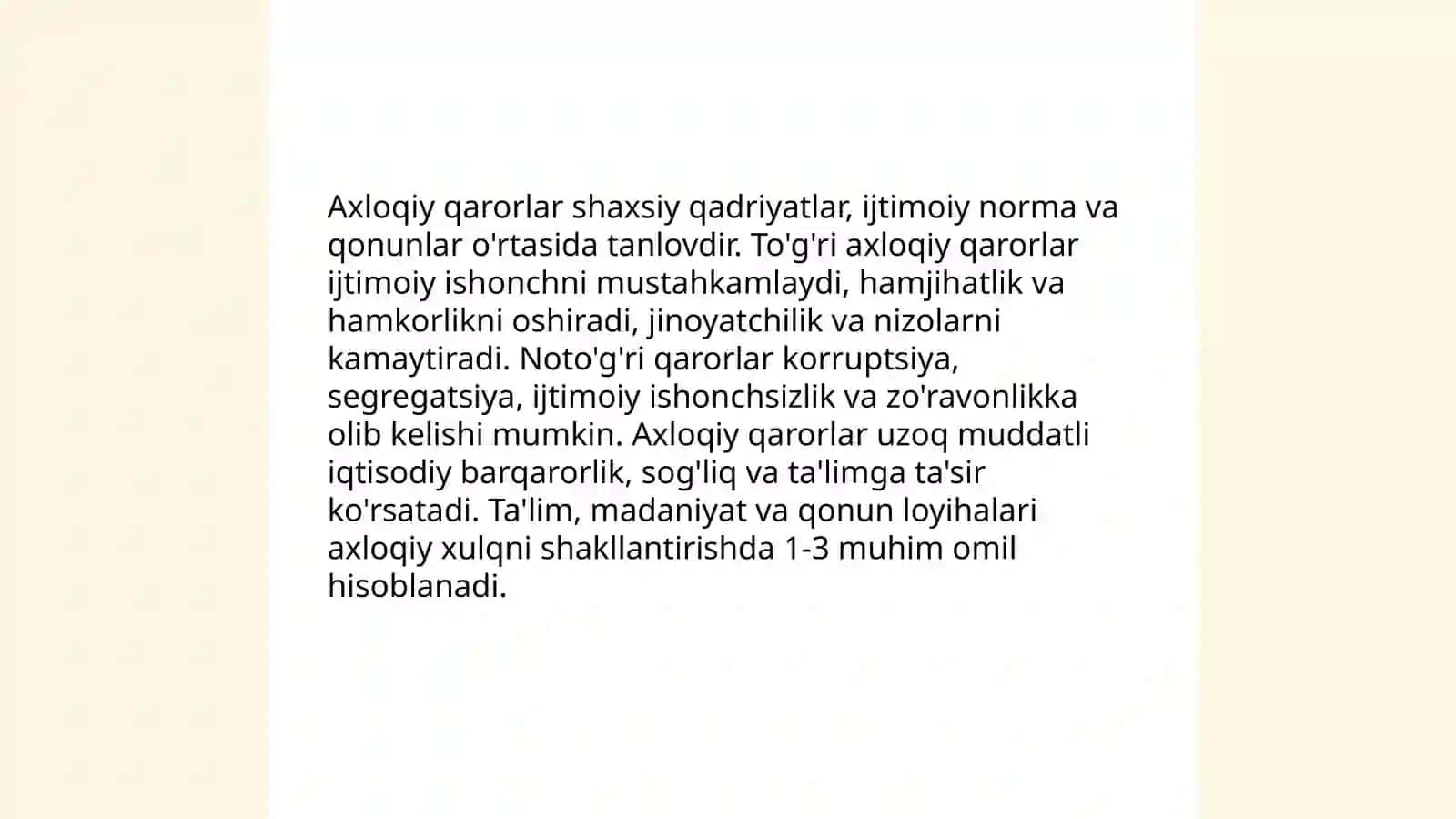 Ma'naviyat, axloq va mehr - oqibat 4