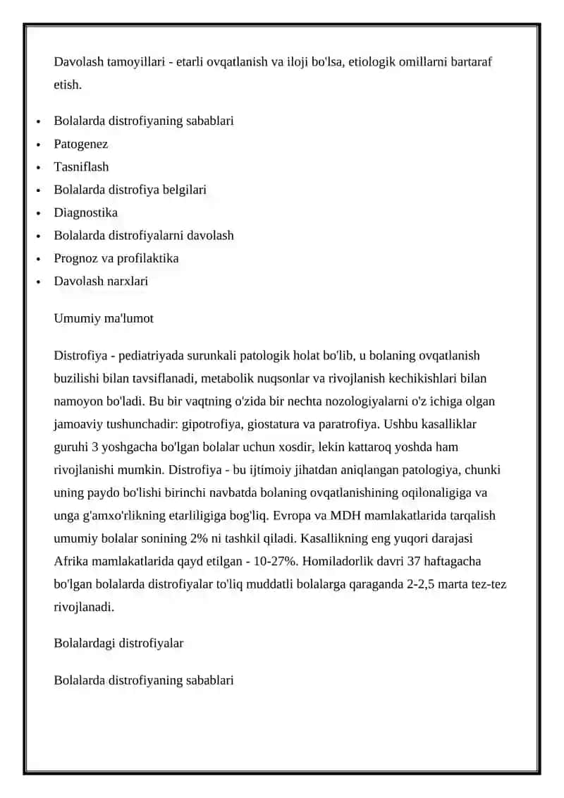 BOLALARDAGI DISTROFIYALAR (SURUNKALI OVQATLANISH BUZILISHI) 4