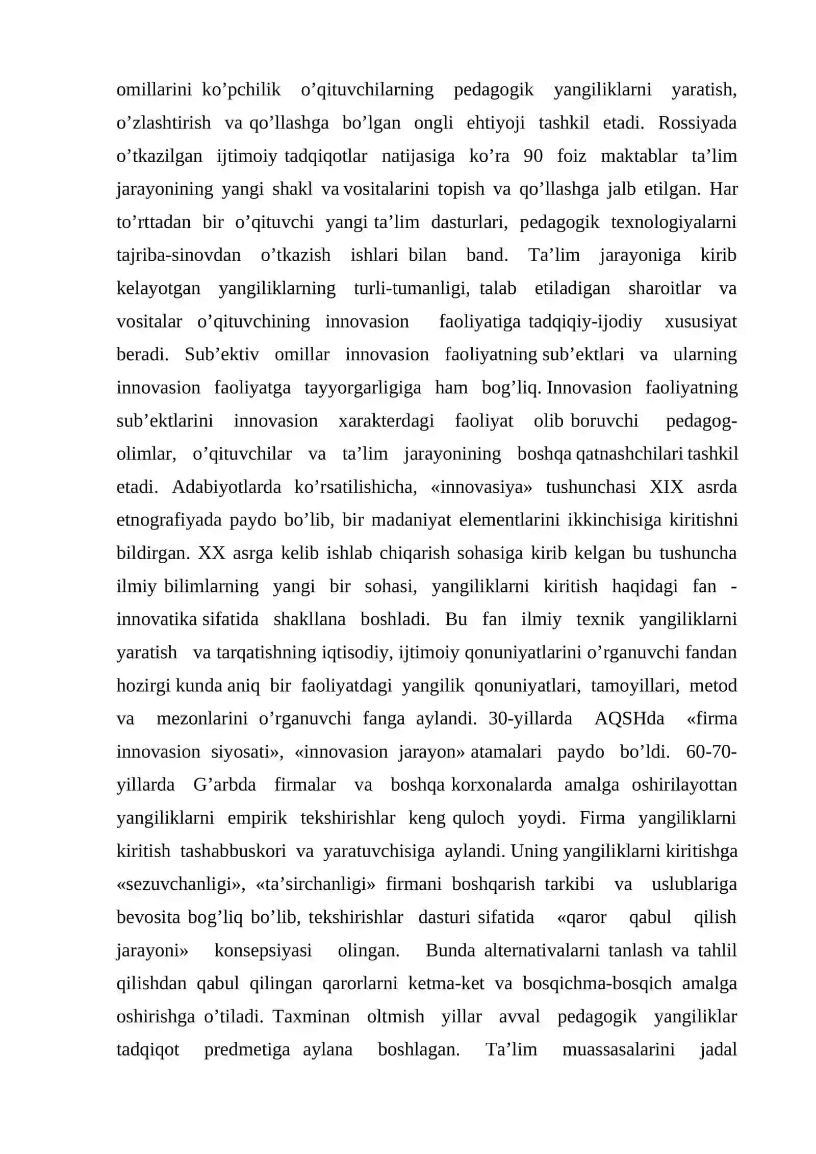 Yangilik va uning turlari. Innovatsiya va uning turli tasniflari 4