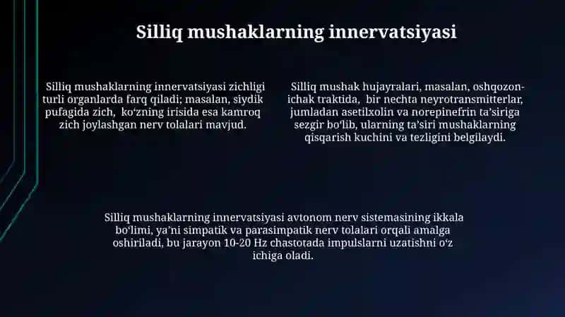 Silliq mushaklar fiziologiyasi 4