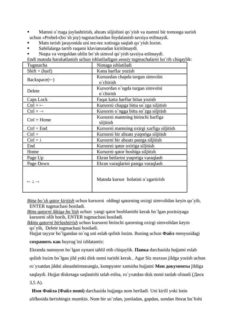 Microsoft Word matn muharririning asosiy imkoniyatlari 4