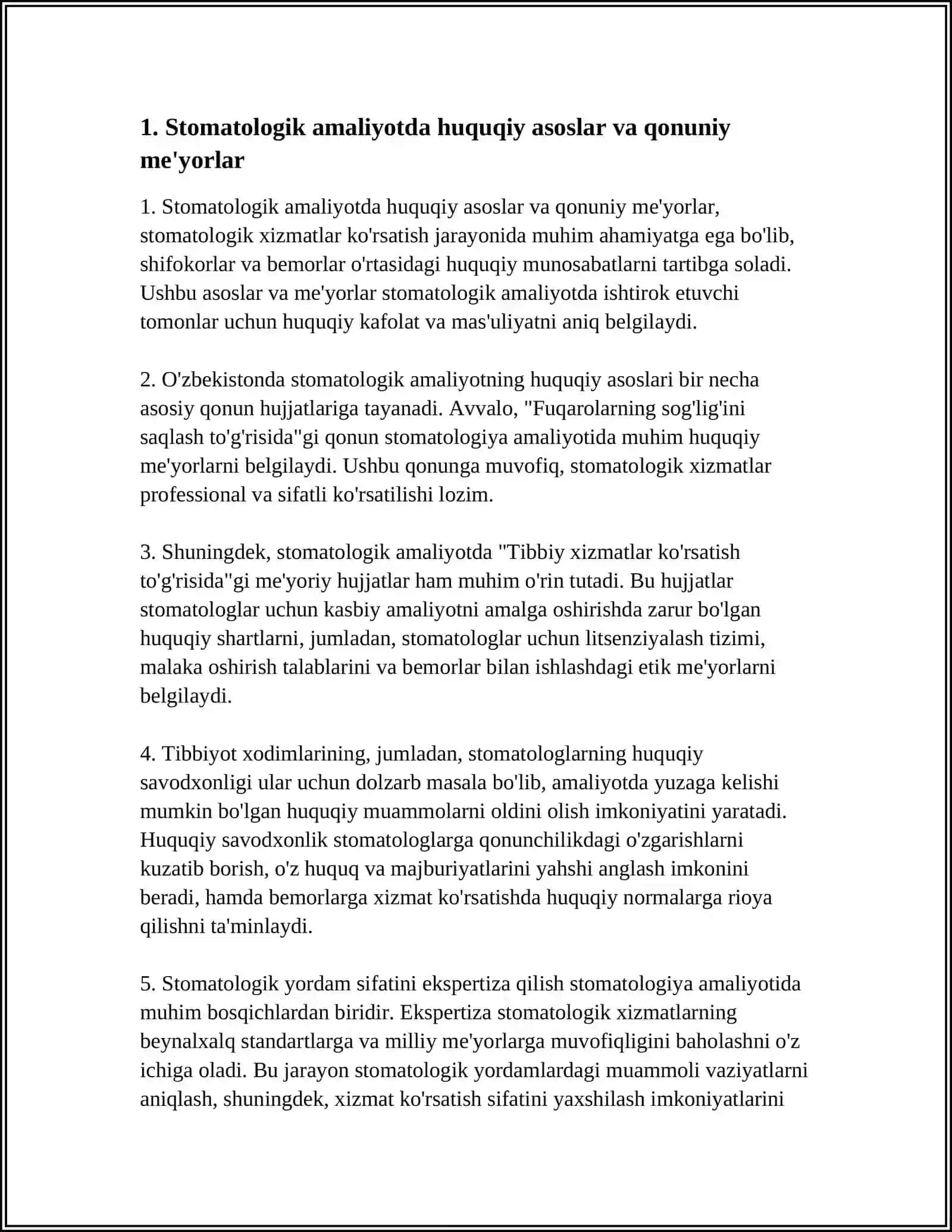 STOMATOLOGIK AMALIYOTDA HUQUQIY FAOLIYAT ASOSLARI 4