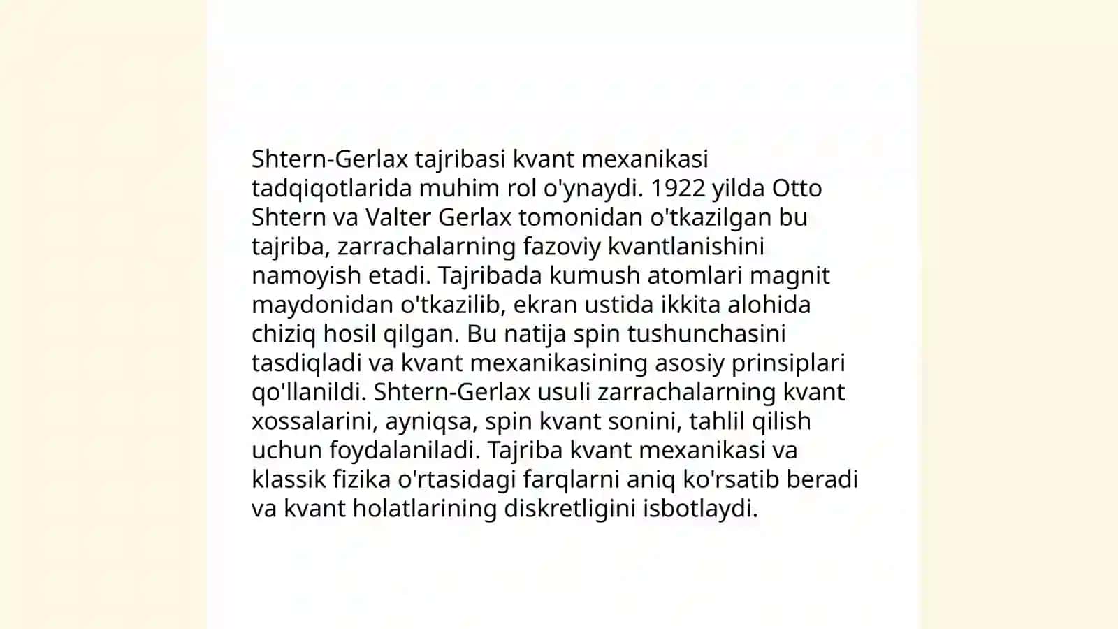 Shtern va Gerlax tajribasi. Avtoelektron emissiya 4