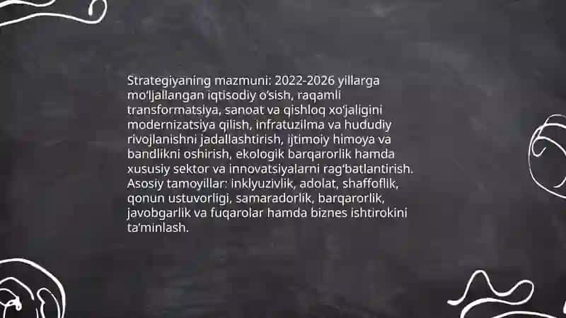 Yangi O'zbekiston 2022–2026 yillarga mo‘ljallangan taraqqiyot strategiyasi 4