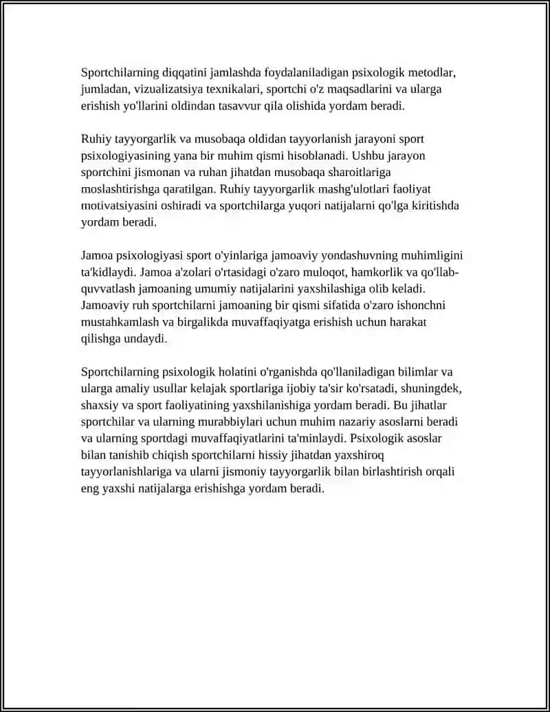 SPORT VA PSIXOLOGIYANING O'ZARO ALOQASI 4
