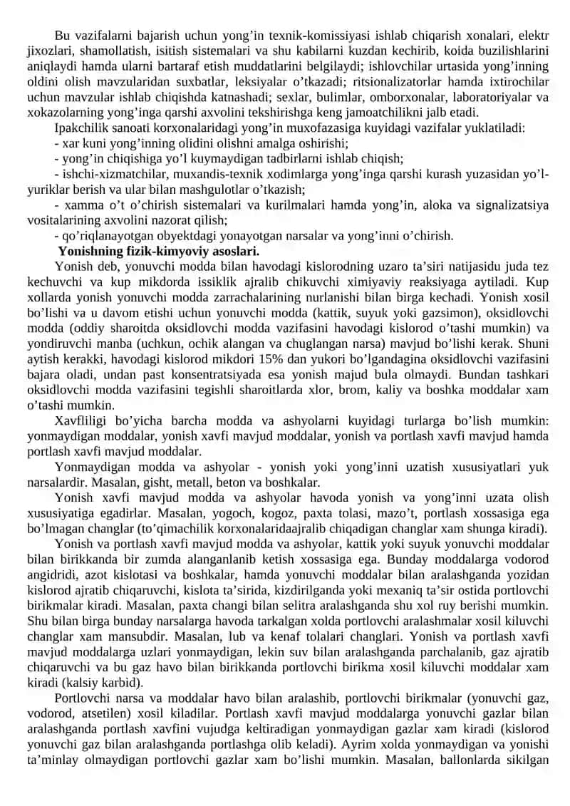 Yong’in xavfsizlikni ta’minlash. Yonuvchi moddalarni xususiyatlari 4
