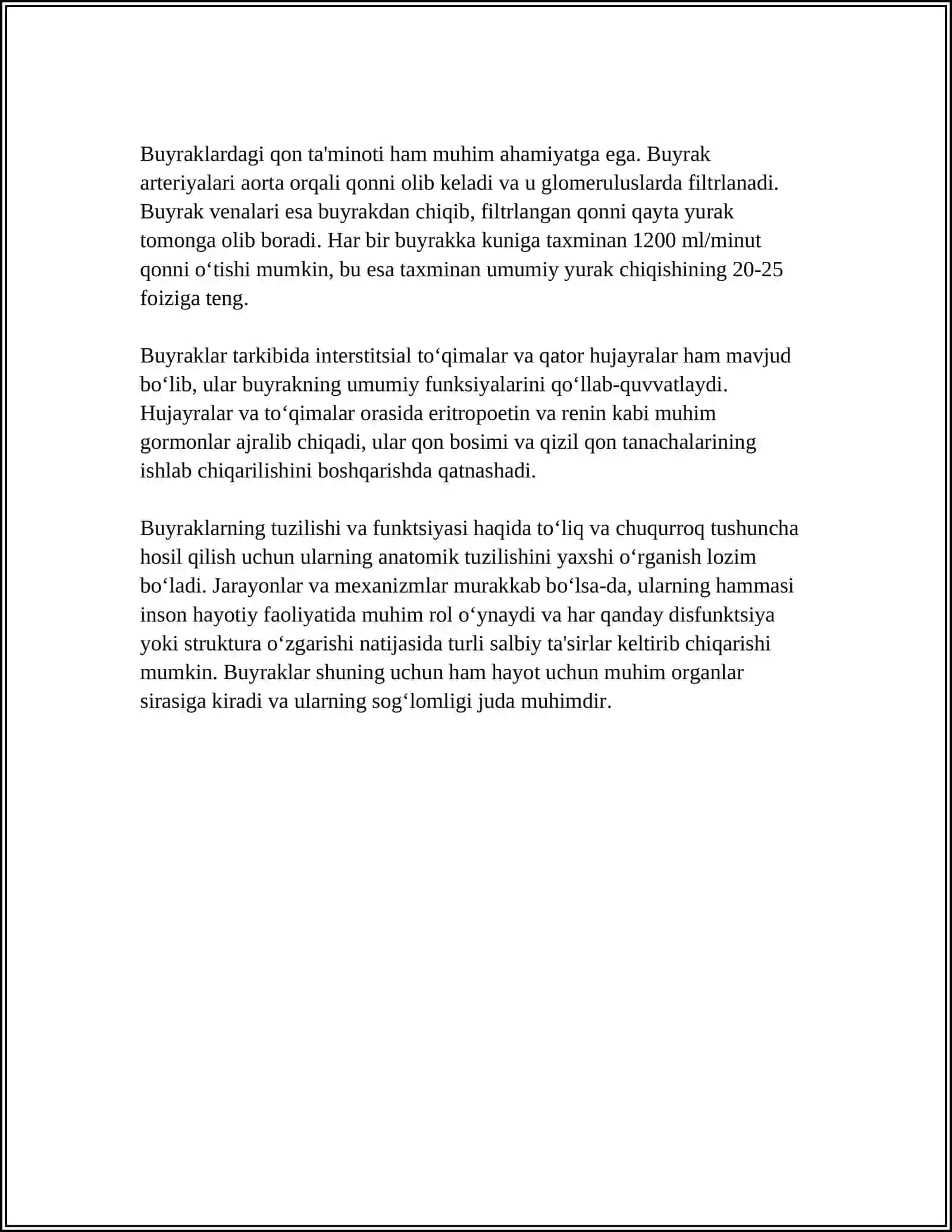 AYRUV ORGANLARI ANATOMO- FIZOLOGIK HUSUSIYATLARI KASALLIK SEMIOTIKASI. SIYDIK YO'LLARI INFEKSIYASI. ETIOLOGIYASI, PATOGENEZI, PROFILAKTIKASI 4